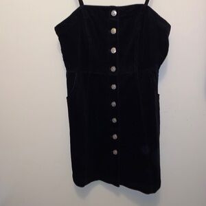 Black Button Down Corduroy Dress. Size M